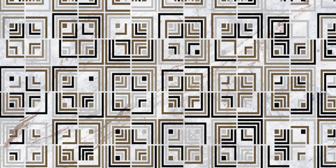  Geometric pattern with square shape gray background. Luxury of gold and marble texture modern design