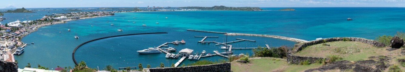 Views of the French side of the Caribbean island of St Martin