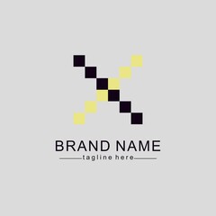 Simple logo letter X. Pixel art design. Vector illustration for logo, icon, template
