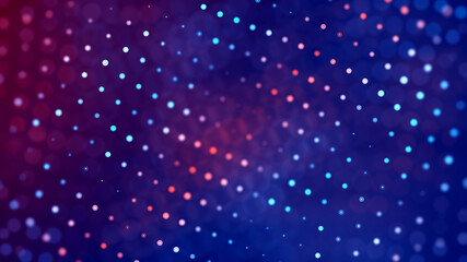 Abstract Modern Blurry Focus Blue Red Wavy Dotted Grid And Blurry Bokeh Dots Background Design