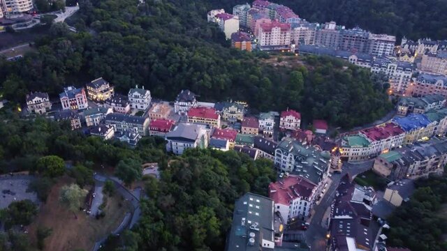 Andreevsky descent and Vozdvizhenka, top down view on a sunny day