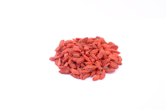dry dried chinese matrimony vine, Heap of goji berries isolated on white background
