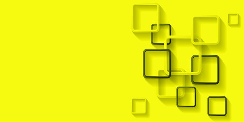 Fototapeta na wymiar 3d rendering squares on yellow abstract background