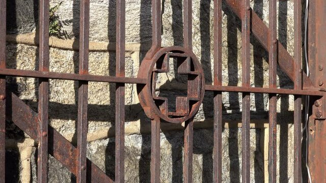 Rusted infirmary gate at Eastern State Penitentiary.