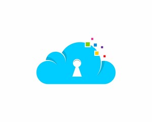 Cloud and pixel with keyhole inside