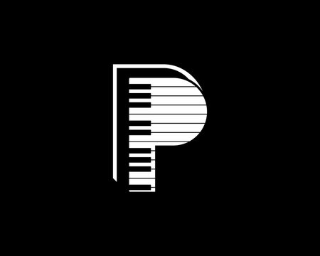 P Letter with piano tuts inside