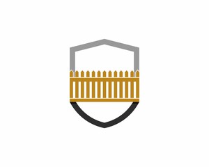 Wooden fence in the shield protection