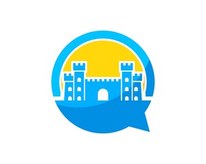 Simple bubble chat with ancient fortress inside