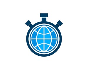 Stop watch with abstract globe inside