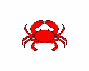 Red crab vector illustration logo