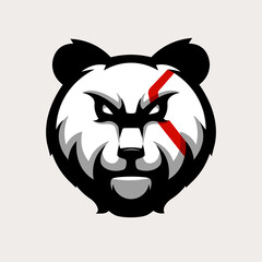 Panda mascot logo design vector with modern illustration concept style for sport, gaming, esport, team, badge, emblem and t shirt printing