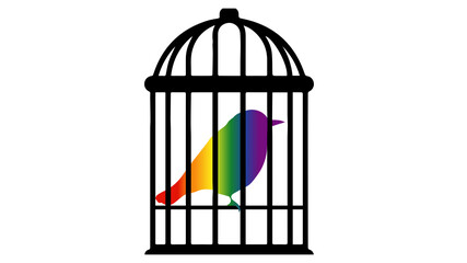 Caged bird, lgbt colors