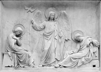 Rome - The relief of Dream of st. Joseph on the The Immaculate Conception column on the Piazza...