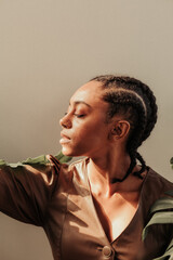 Black Model with Cornrows