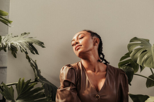Black Model with Cornrows