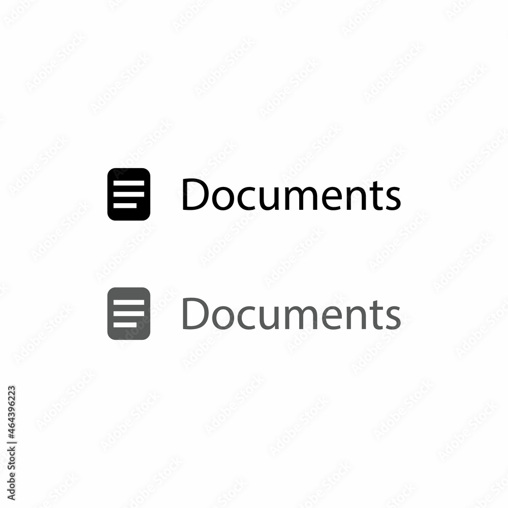 Aufkleber Document Button Icon Vector. Upload Documents Symbol