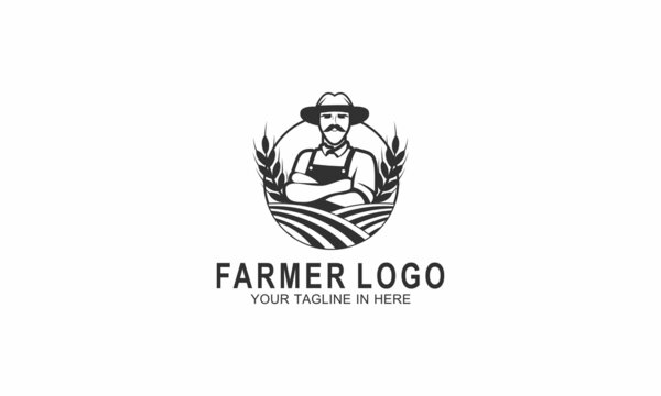 Farm logo or label agriculture farmer logo