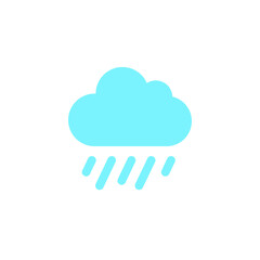 Rain cloud icon. Simple flat style. Drop water, cloudy symbol, raindrop, fall, spring, color, measure, nature, weather concept for web design. Vector illustration isolated on white background EPS 10