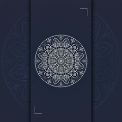 Luxury traditional mandala design background in silver color free vector