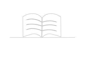 Vector illustration open book modern graphic design. hand drawn continuous single line on a white background