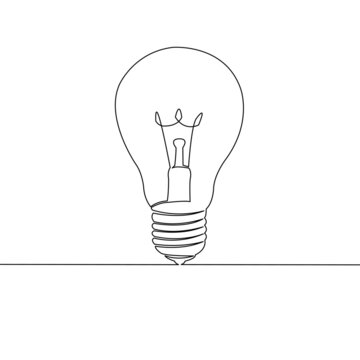 vector illustration of continuous light bulbs one line art hand drawn linear icon Designing a business or electrical concept isolated on a white background