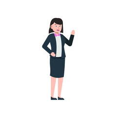 business worker woman character style vector illustration design