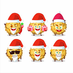 Obraz na płótnie Canvas Santa Claus emoticons with custard tart cartoon character
