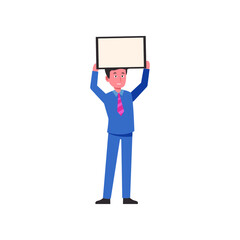 business man in office character style vector illustration design