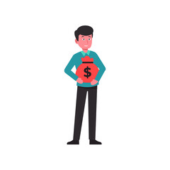 business man with money style vector illustration design