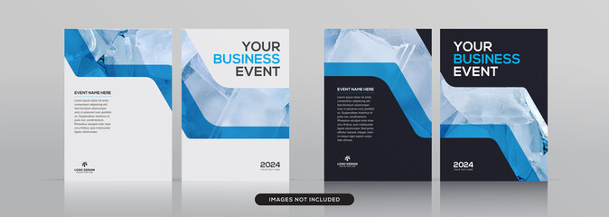 Set of Multipurpose corporate book cover design template in a4 format premium vector mockup