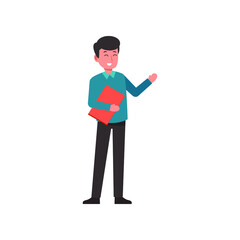 Obraz premium business man working character style vector illustration design