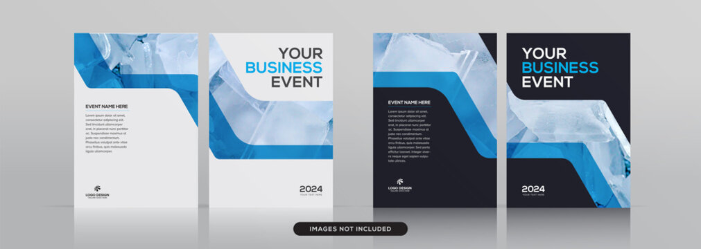 Set of Multipurpose corporate book cover design template in a4 format premium vector mockup