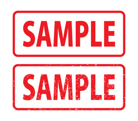 SAMPLE：ビジネススタンプ　英語の角型ゴム印