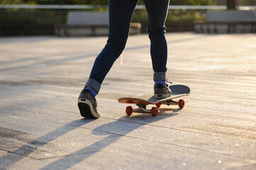 Skateboarder skateboarding outdoors in city