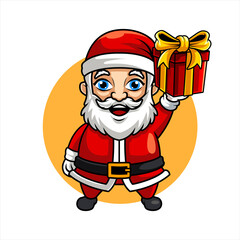 santa claus christmast, funny mascot vector illustration