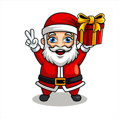 santa claus christmast, funny mascot vector illustration