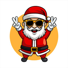 santa claus christmast, funny mascot vector illustration