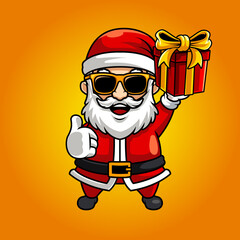 santa claus christmast, funny mascot vector illustration