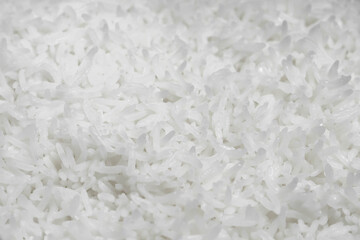 Fototapeta na wymiar Steam cooked rice nature food background textures