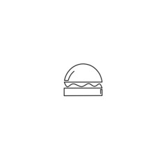Fototapeta premium Continuous line drawing of burger, food design, object one line, single line art, vector illustration