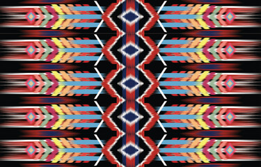 Oriental traditional ikat ethnic textile pattern Design for book cover,background,carpet,wallpaper,clothing,wrapping,Batik,fabric,Vector illustration embroidery style.