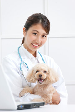犬と笑顔の獣医