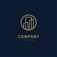 Minimalist logo real estate, building, apartment, palace, architecture logo