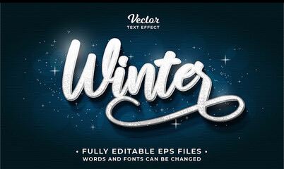 glittering winter text effect editable eps cc