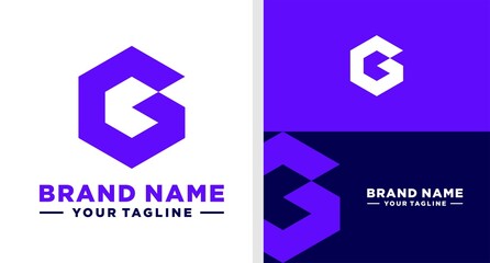 LETTER G LOGO HEXAGON UNUSUAL TECHNOLOGY EDITABLE
