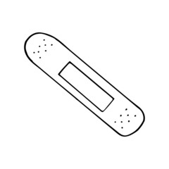 bactericidal plaster hand drawn doodle. vector, scandinavian, nordic, minimalism, monochrome. icon.