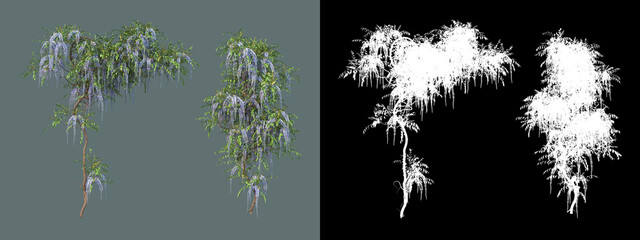A wide variety of trees and flowers of various sizes.

