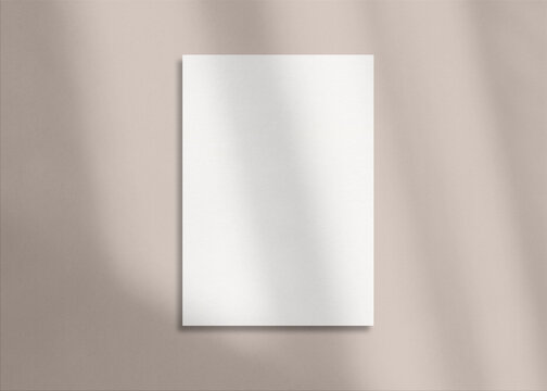 Poster Mockup with Shadow White Blank Paper Textured Paper Mock up Print Design