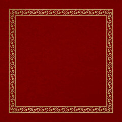 Chinese frame vector oriental pattern gold square in Chinese New Year theme