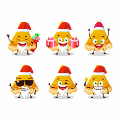 Santa Claus emoticons with slice of egg tart cartoon character